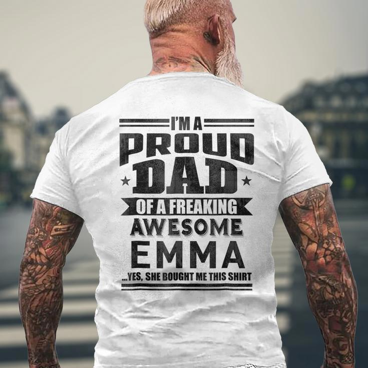 Family Fathers Day Dad Daughter Emma Name Men Mens Back Print T-shirt Gifts for Old Men