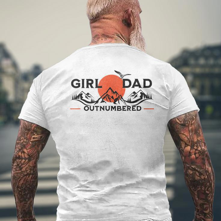 Girl Dad Outnumbered Fathers Day From Wife Daughter Gift For Mens Mens Back Print T-shirt Gifts for Old Men