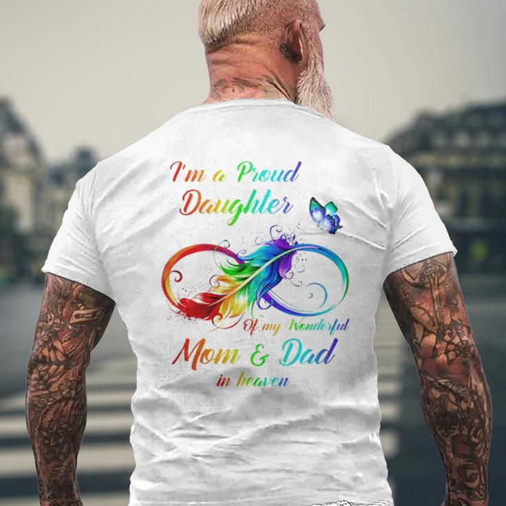 I’M A Proud Daughter Of My Wonderful Mom And Dad In Heaven Men's Back Print T-shirt Gifts for Old Men