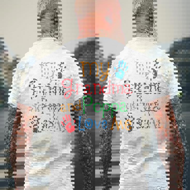 Kids My Grandma And Poppa Love Me Mens Back Print T-shirt Gifts for Old Men