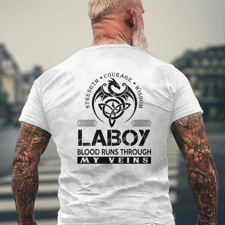Laboy Blood Runs Through My Veins Men's T-shirt Back Print Gifts for Old Men