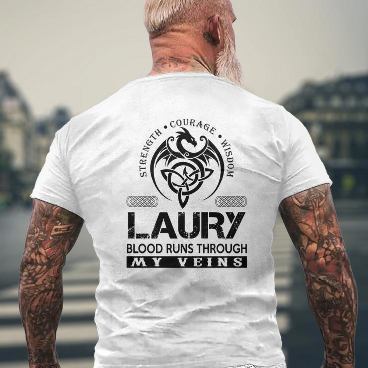 Laury Blood Runs Through My Veins Men's T-shirt Back Print Gifts for Old Men