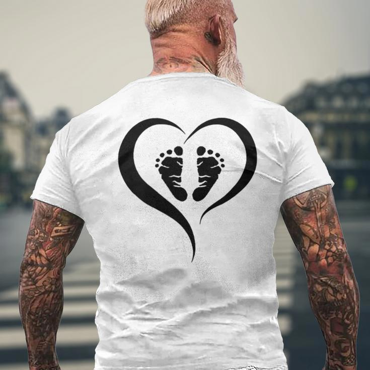 Matching Baby Feet Heart Gift Cute New Mom And Dad Mens Back Print T-shirt Gifts for Old Men