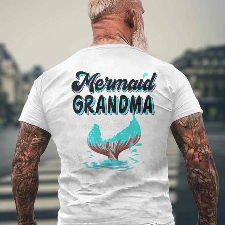 Mermaid Grandma Party Outfit Dad Mama Girl Mermaid Mom Men's Back Print T-shirt Gifts for Old Men