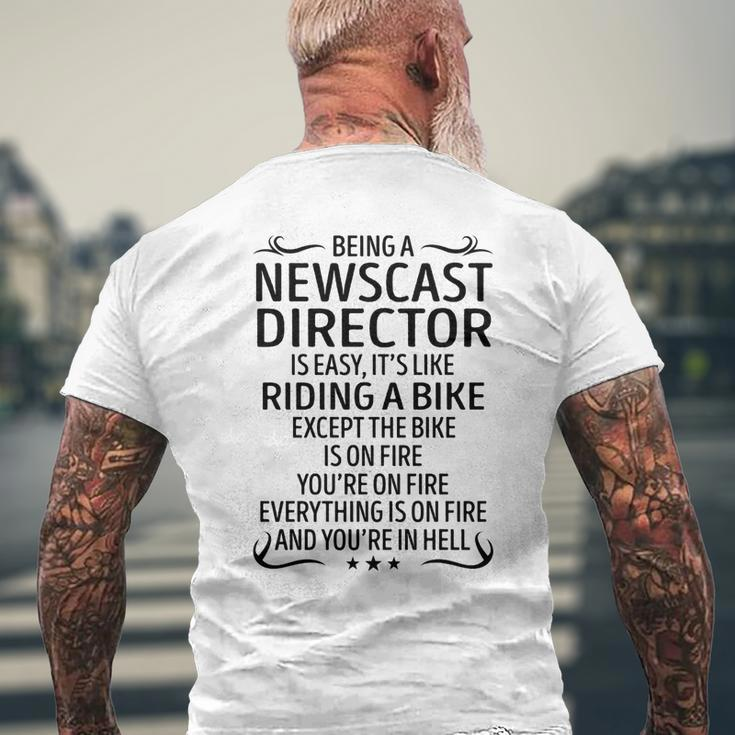 Being A Newscast Director Like Riding A Bike Men's T-shirt Back Print Gifts for Old Men