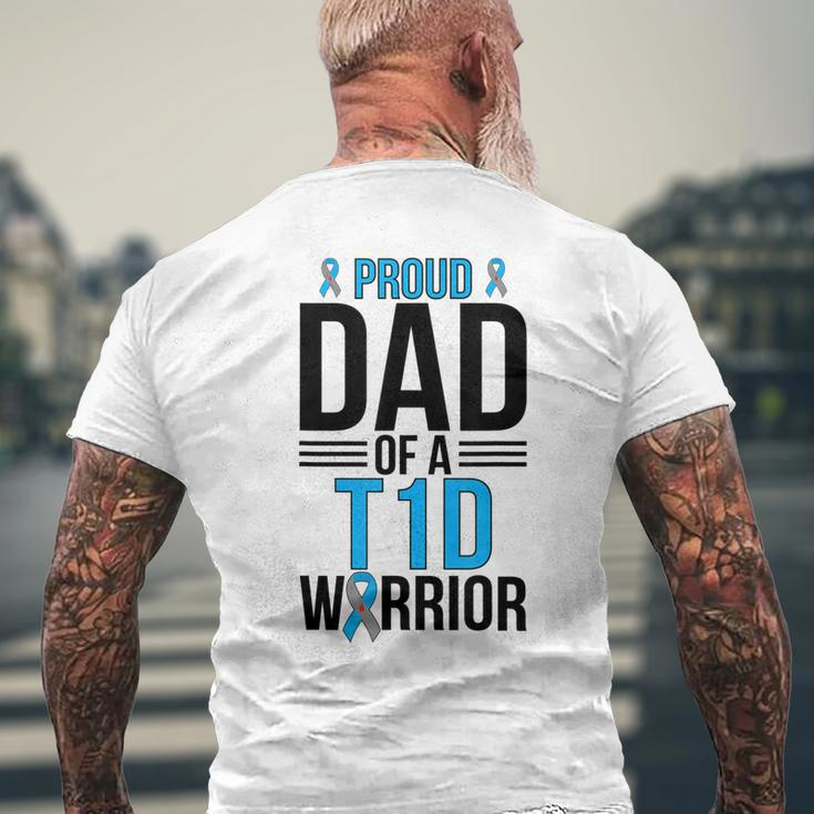 Proud T1d Diabetes Warrior Dad Type 1 Diabetes Fighter Dad Men's Back Print T-shirt Gifts for Old Men