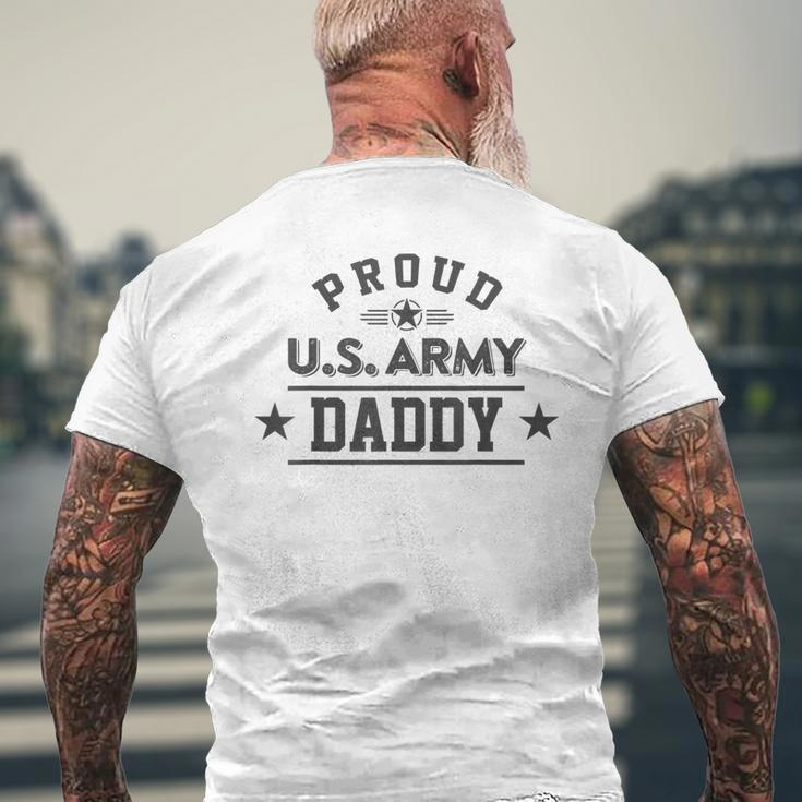 Proud Us Army Daddy Dark Military Family Mens Back Print T-shirt Gifts for Old Men