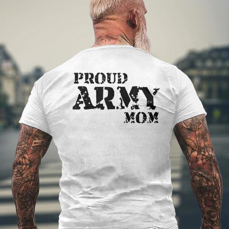 Proud Us Army Mom American Military Family Mother Gift Mens Back Print T-shirt Gifts for Old Men