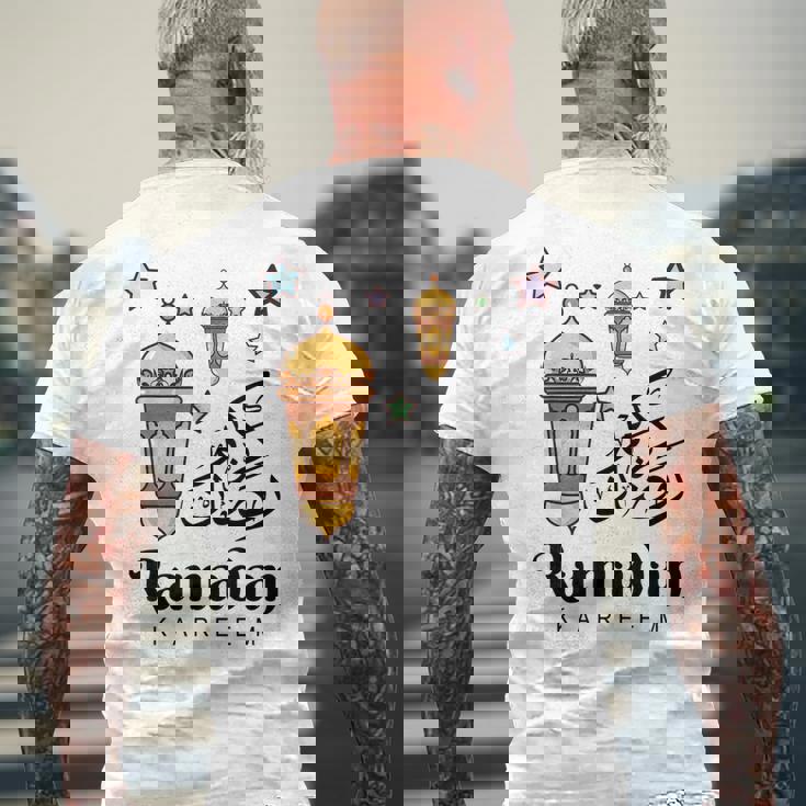 Ramadan Kareem Fasting For Muslim Islamic Idea Men's Back Print T-shirt Gifts for Old Men