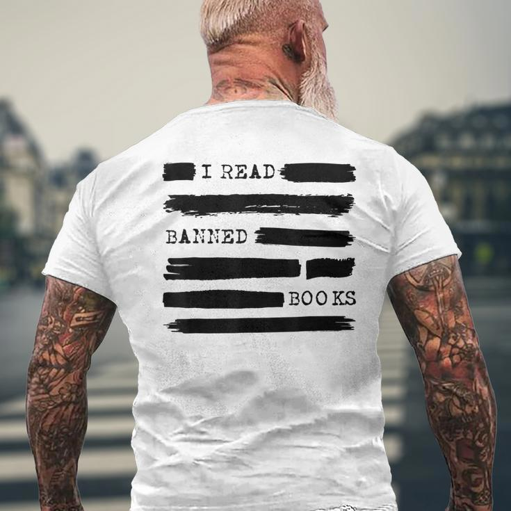 I Read Banned Books Week Librarian Freadom Reader Nerd Men Men's Back Print T-shirt Gifts for Old Men