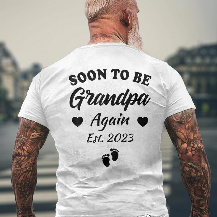 Soon To Be Grandpa Again 2023 Baby Announcement Novelty Men's Back Print T-shirt Gifts for Old Men