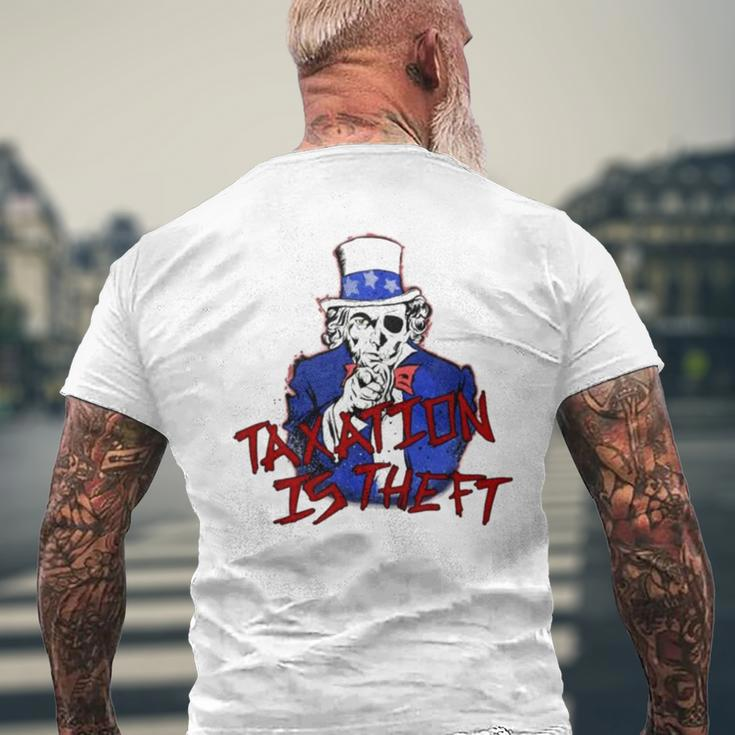 Taxation Is Theft Men's Back Print T-shirt Gifts for Old Men