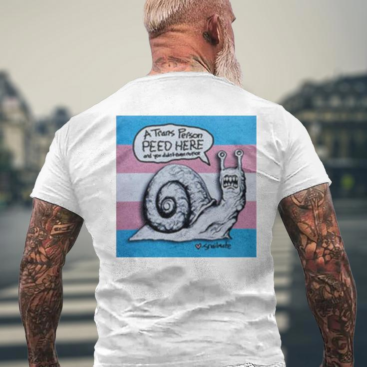 A Trans Person Peed Here Men's Back Print T-shirt Gifts for Old Men