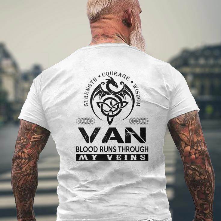 Van Blood Runs Through My Veins Men's T-shirt Back Print Gifts for Old Men