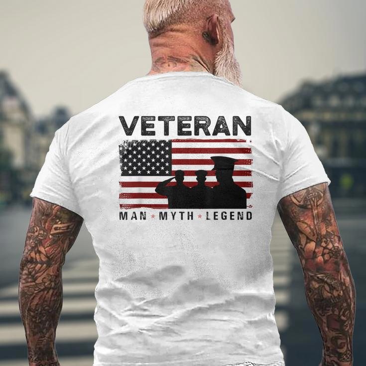 Veteran Man Myth Legend American Army Soldier Military Gift Gift For Mens Mens Back Print T-shirt Gifts for Old Men