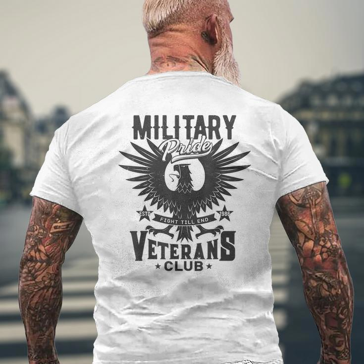 Veterans Military Pride Veterans Club Mens Back Print T-shirt Gifts for Old Men