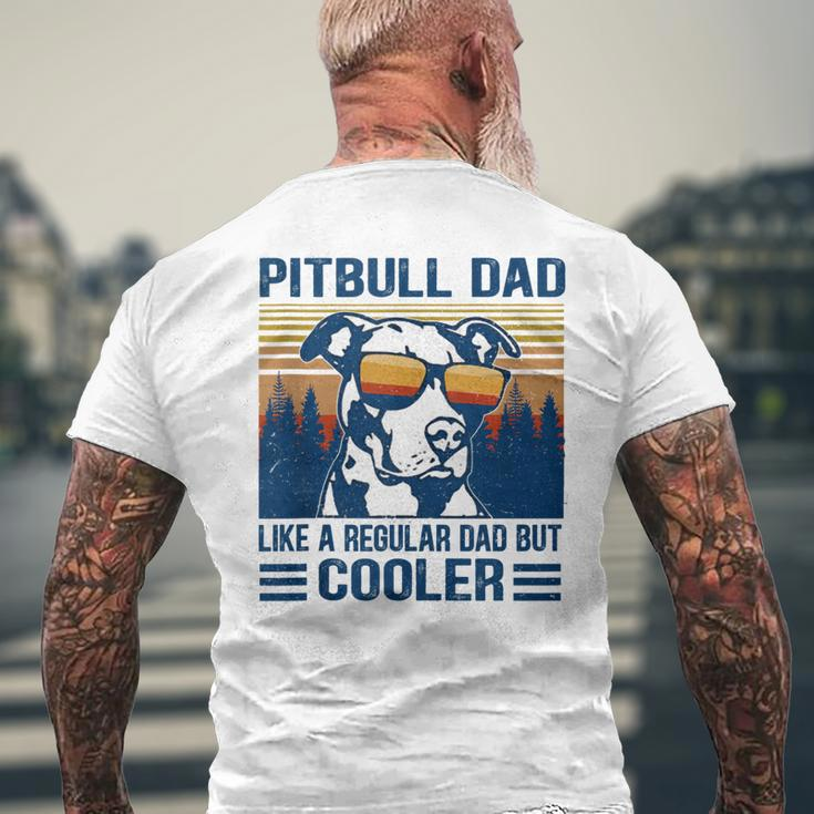 Vintage Pitbull Dad Like A Regular Dad But Cooler V2 Men's T-shirt Back Print Gifts for Old Men
