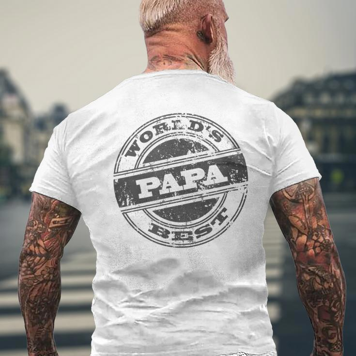 Worlds Best Papa Cool Dad Fathers Day Dads Men's Back Print T-shirt Gifts for Old Men