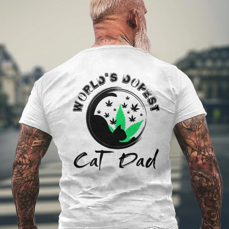 World’S Dopest Cat Dad Men's Back Print T-shirt Gifts for Old Men