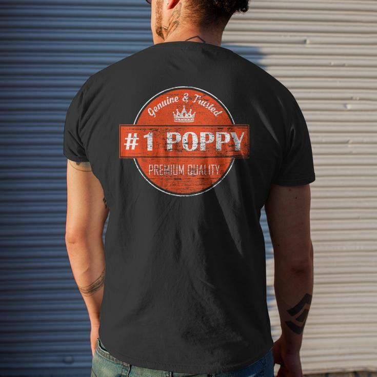 1 Poppy Men Number One Dad Grandpa Fathers Day Gifts Gift For Mens Mens Back Print T-shirt Gifts for Him