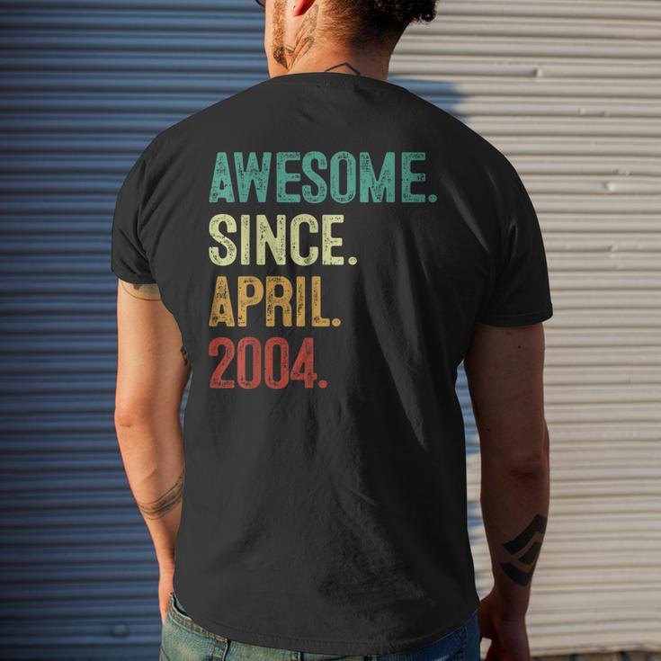 19 Years Old Awesome Since April 2004 19Th Birthday Men's Back Print T-shirt Gifts for Him