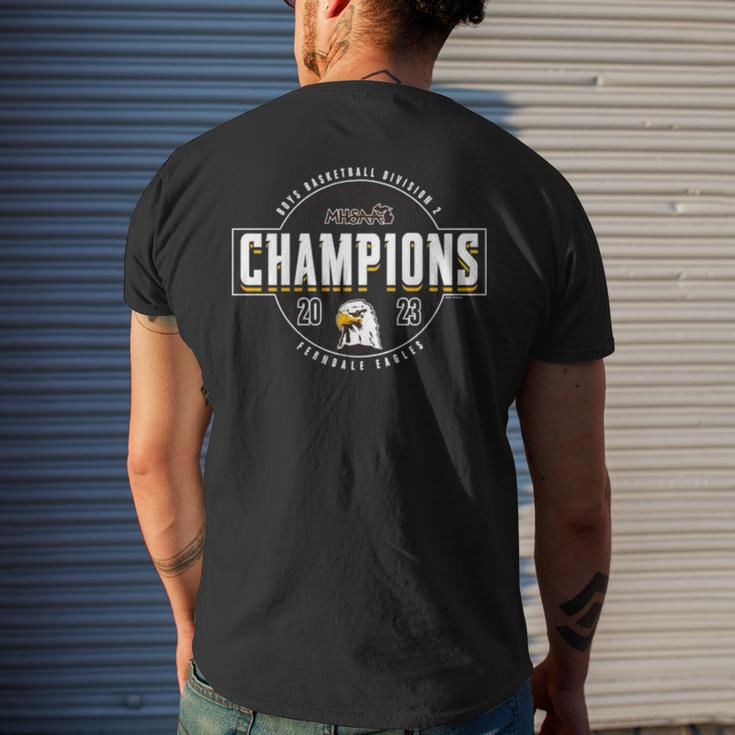 2023 Mhsaa Boys Basketball Division 2 Champions Ferndale Eagles Men's Back Print T-shirt Gifts for Him