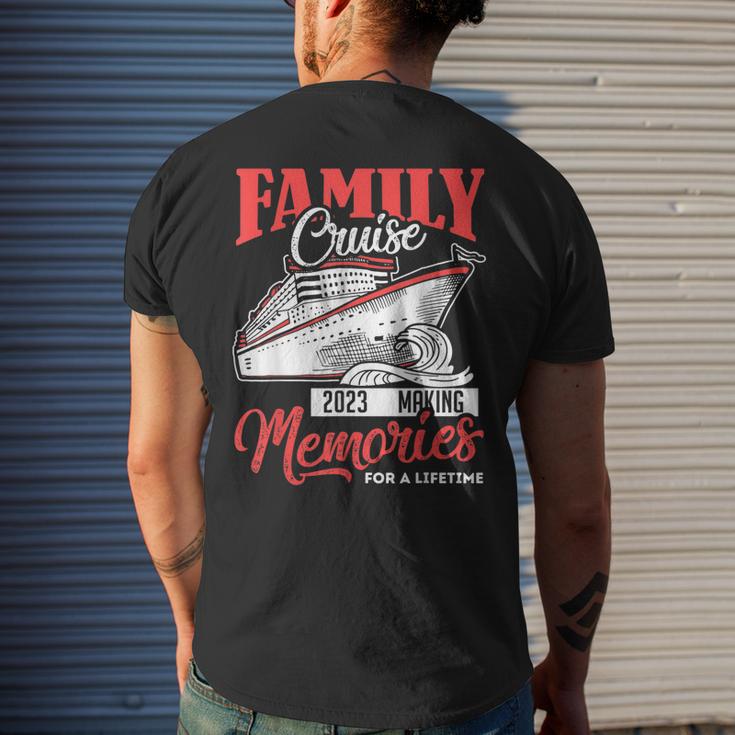 Family Cruise  2023 Vacation Funny Party Trip Ship Gift  Men's Crewneck Short Sleeve Back Print T-shirt