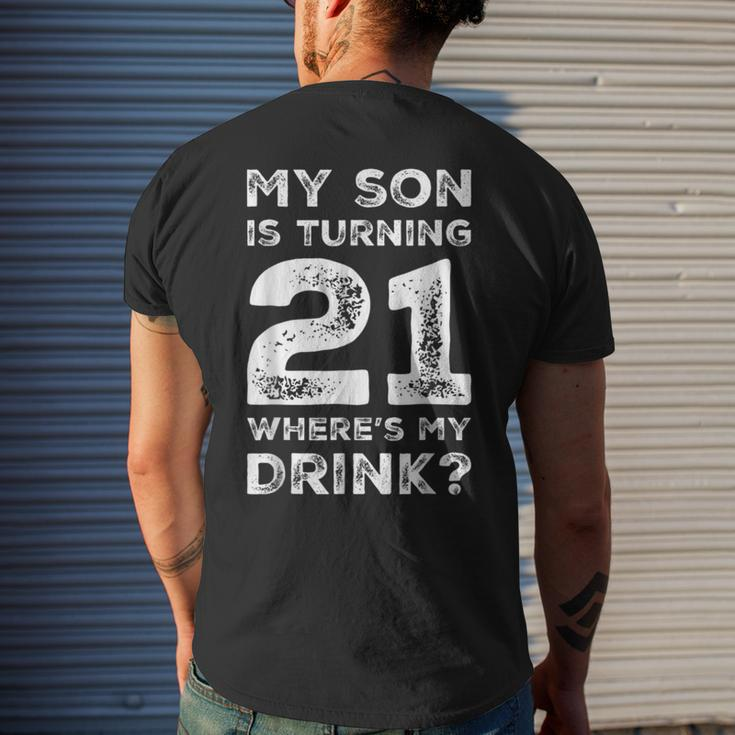 21St Birthday For Dad Mom 21 Year Old Son Gift Family Squad Mens Back Print T-shirt Gifts for Him
