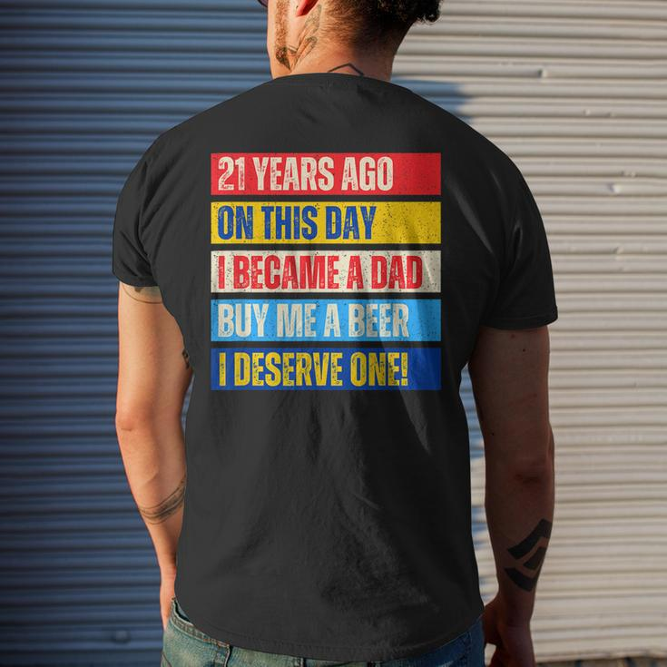 21St Birthday Son Daughter Dad Father 21 Years Needs A Beer Gift For Mens Mens Back Print T-shirt Gifts for Him