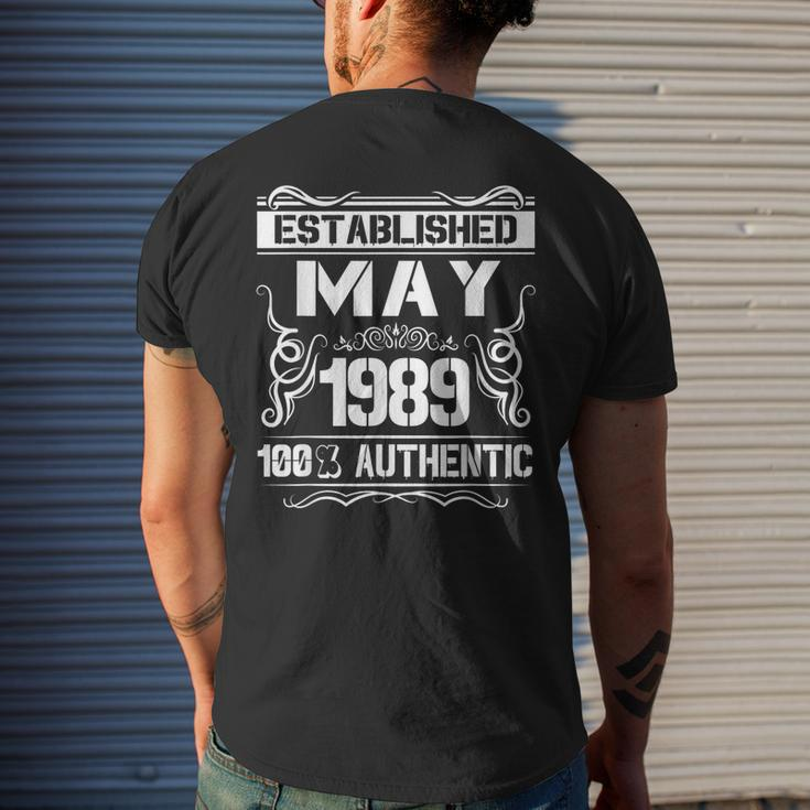 30Th Birthday Established May 1989Shirt Men's Back Print T-shirt Gifts for Him