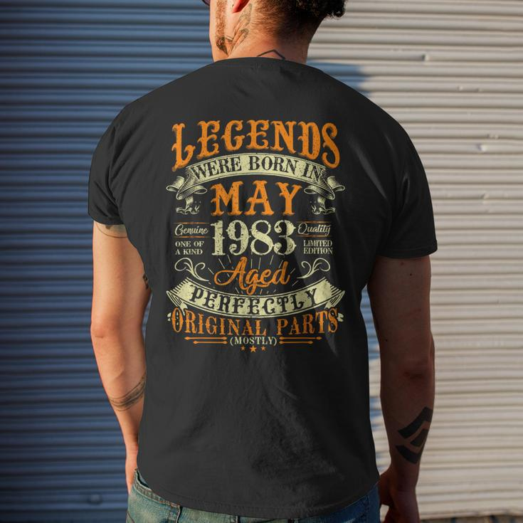 40Th Birthday Gift 40 Years Old Legends Born In May 1983 Mens Back Print T-shirt Gifts for Him