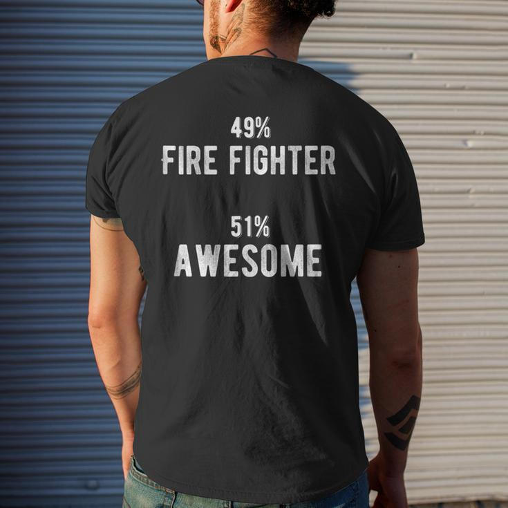 49 Fire Fighter 51 Awesome - Job Title Men's T-shirt Back Print Gifts for Him