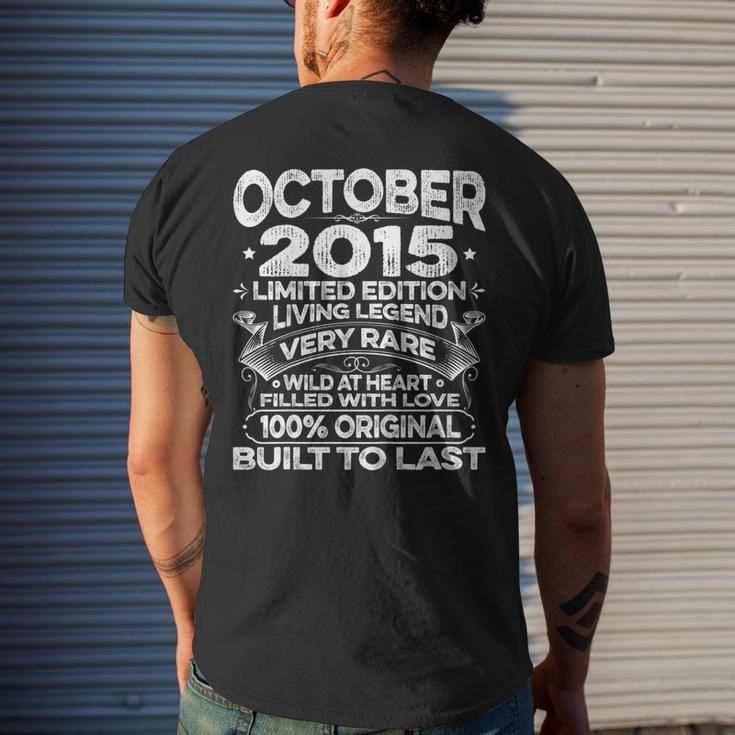 4Th Birthday Vintage Born In October 2015 4 Years Old Men's Back Print T-shirt Gifts for Him