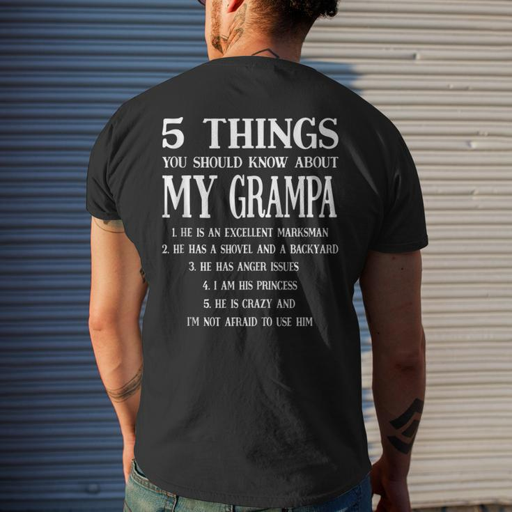 5 Things You Should Know About My Grampa Fathers Day Men Men's T-shirt Back Print Gifts for Him
