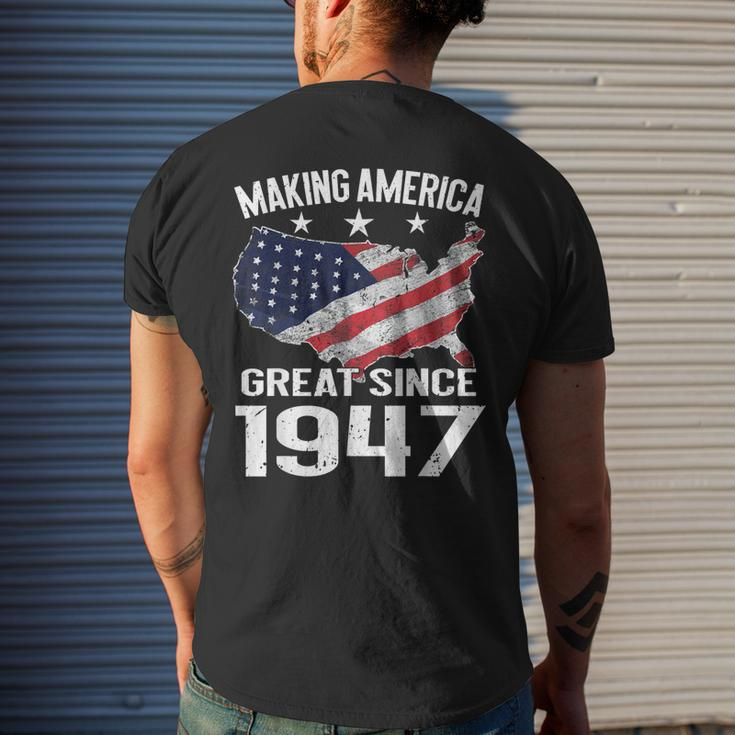 72Nd Birthday Making America Great Since 1947 Usa Shirt Men's Back Print T-shirt Gifts for Him