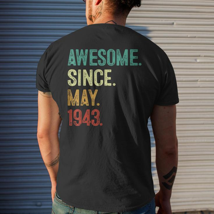 80 Years Old Awesome Since May 1943 80Th Birthday Mens Back Print T-shirt Gifts for Him