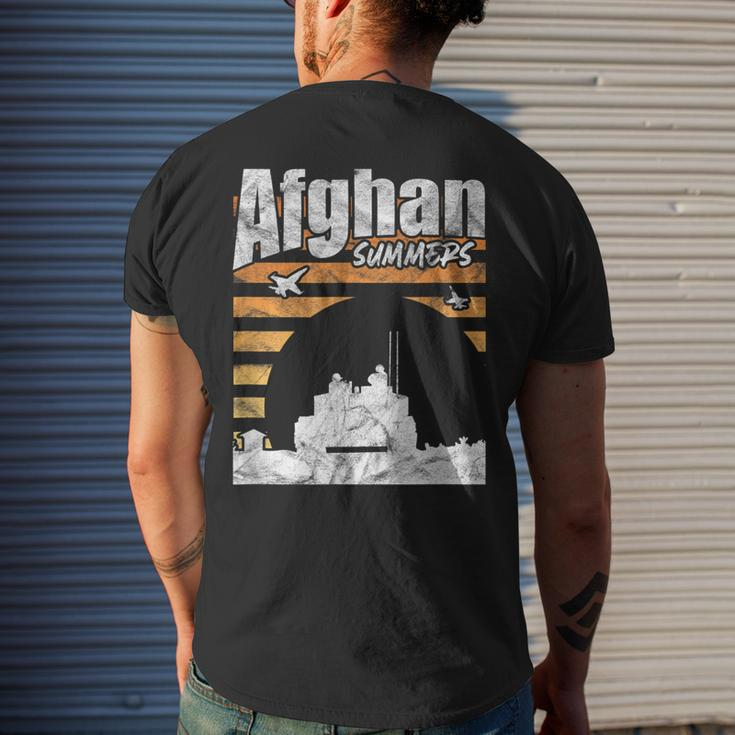 Afghan Summers Afghanistan Veteran Army Military Vintage Mens Back Print T-shirt Gifts for Him