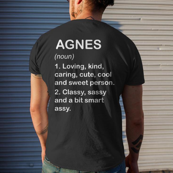 Agnes Definition Personalized Custom Name Loving Kind Men's T-shirt Back Print Gifts for Him