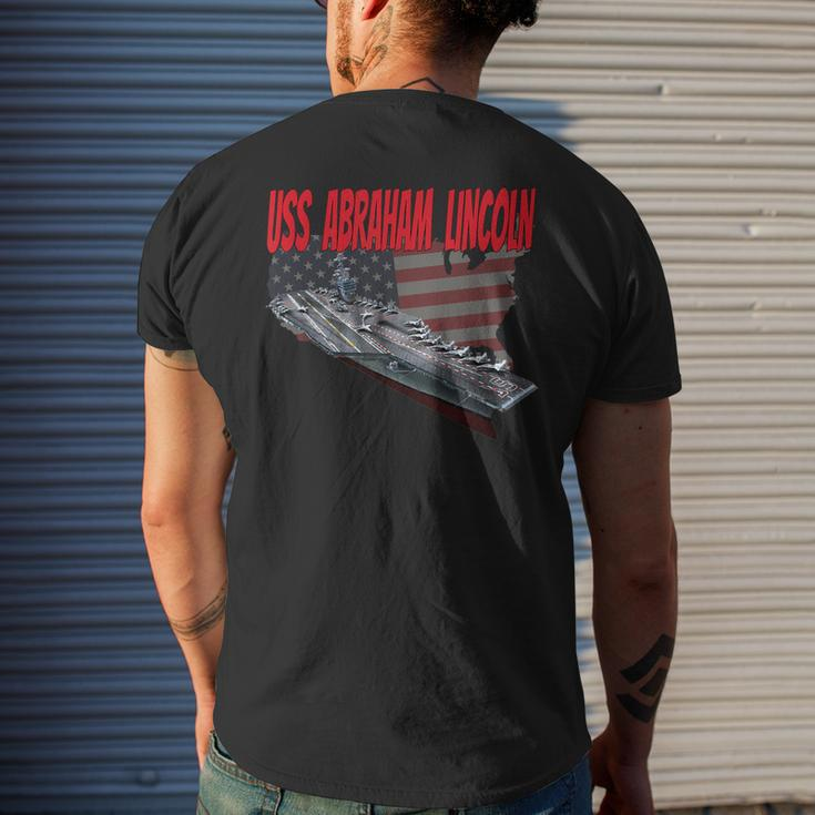 Aircraft Carrier Uss Abraham Lincoln Cvn-72 Grandpa Dad Son Men's T-shirt Back Print Gifts for Him