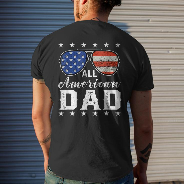All American Dad 4Th Of July Usa America Flag Sunglasses Mens Back Print T-shirt Gifts for Him