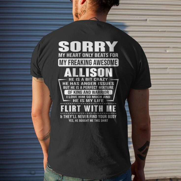 Allison Name Gift Sorry My Heartly Beats For Allison Mens Back Print T-shirt Gifts for Him