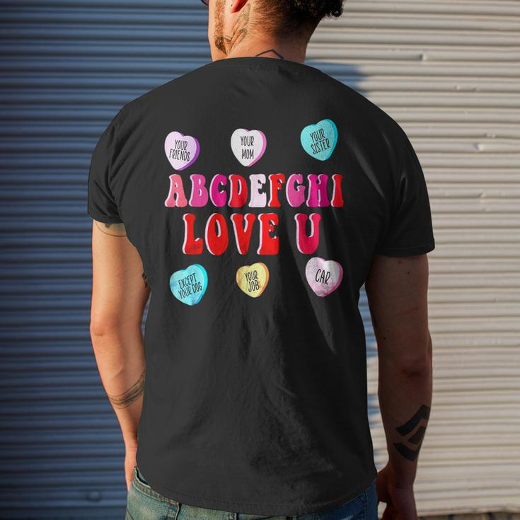 Alphabet I Love You Abcdefghi Love Holiday Men's T-shirt Back Print Gifts for Him
