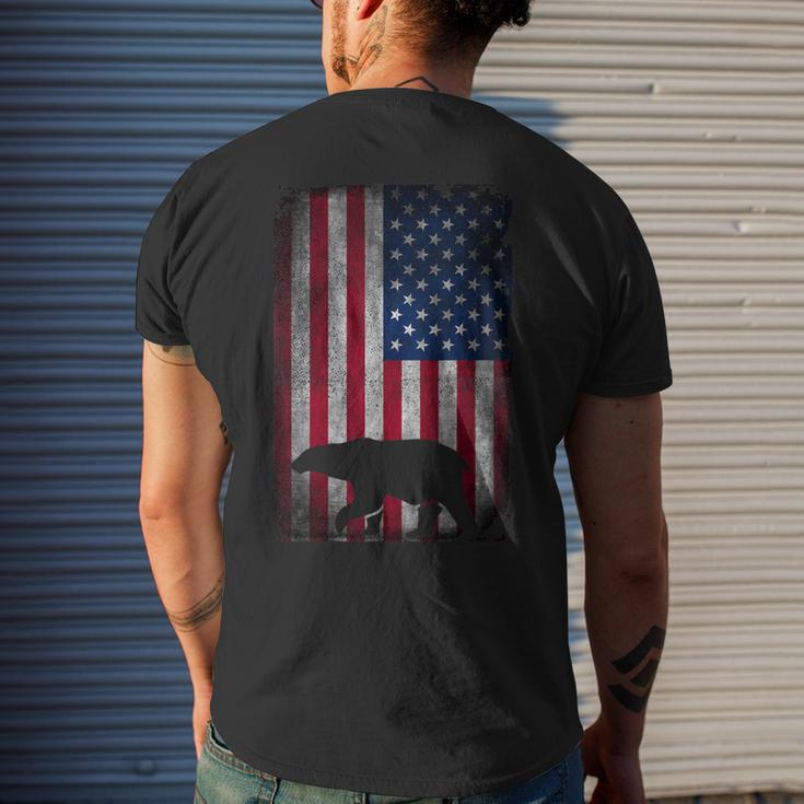 American Bear Hunter Patriotic For Dad Fathers Day Gift For Mens Mens Back Print T-shirt Gifts for Him