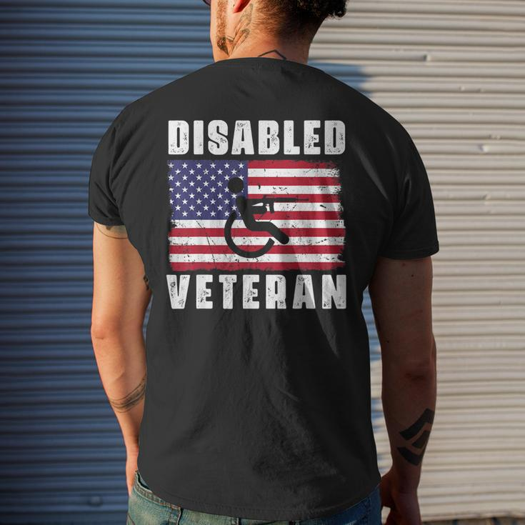 American Flag Retro Vintage Disabled Veteran Retro Vintage Men's T-shirt Back Print Gifts for Him