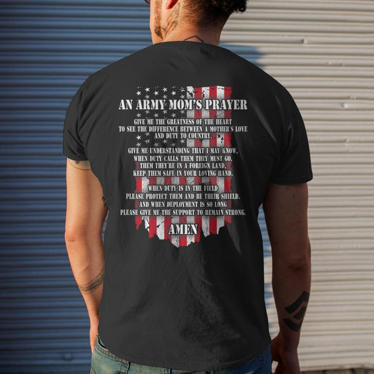 An Army Moms Prayer Red Friday Gift Military Mom Army Mom Mens Back Print T-shirt Gifts for Him