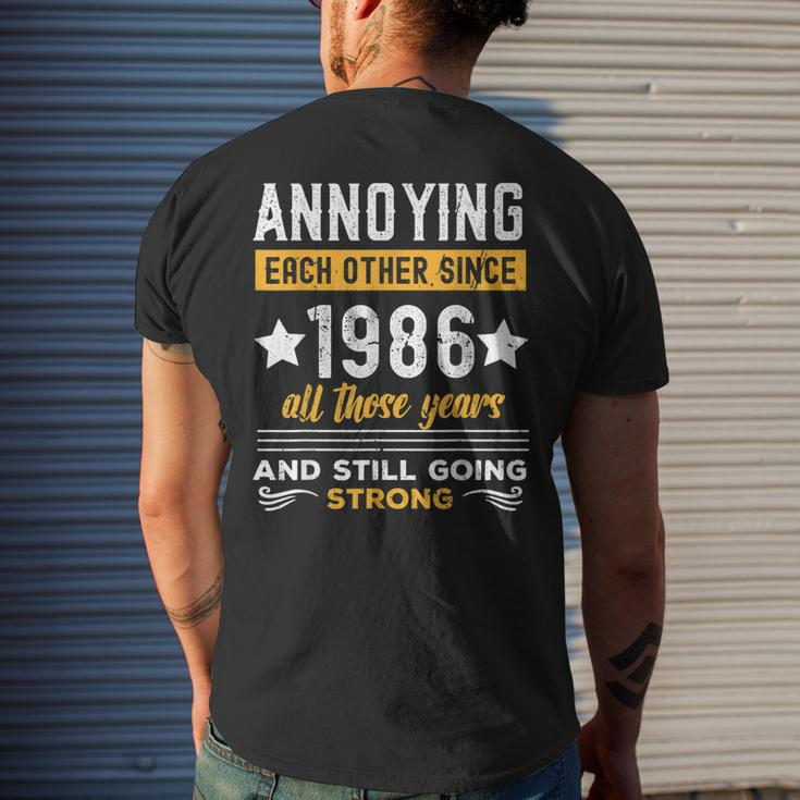 Annoying Since 1986 Funny Married Couple Wedding Anniversary Mens Back Print T-shirt Gifts for Him