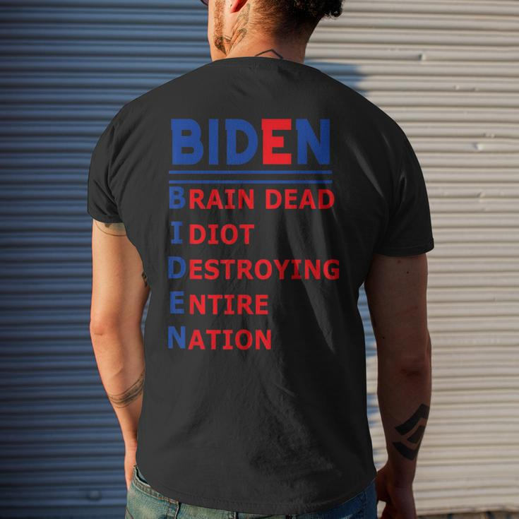 Anti President Joe Biden Idiot Democratic Republican Men's Back Print T-shirt Gifts for Him