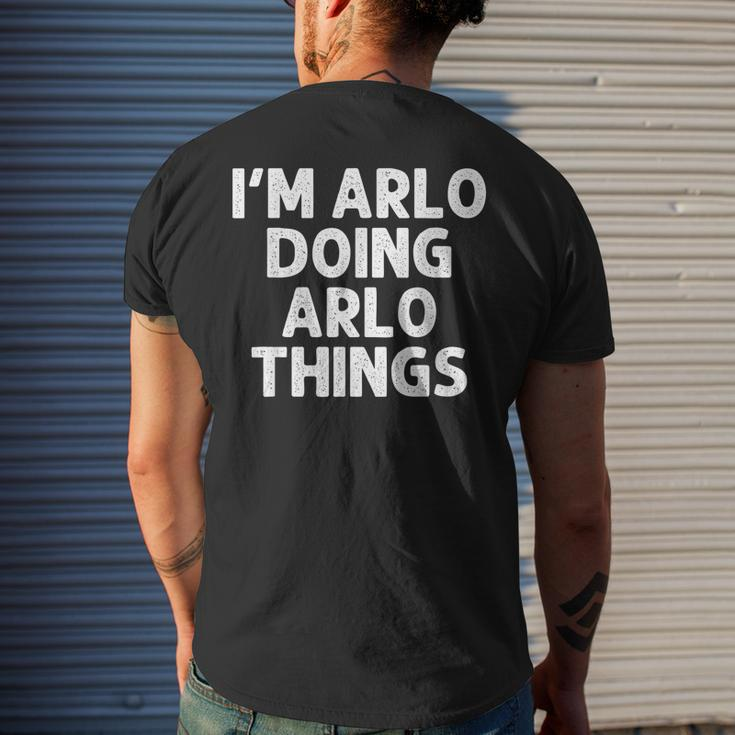 Arlo Doing Name Things Personalized Joke Men Men's T-shirt Back Print Gifts for Him