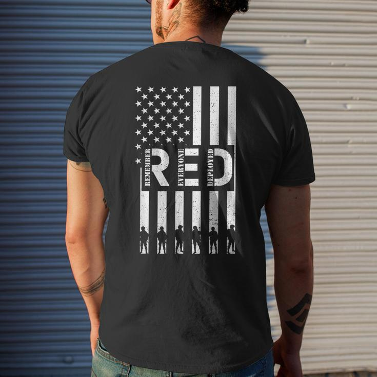 Army American Flag Red Friday Remember Everyone Deployed Men's Back Print T-shirt Gifts for Him