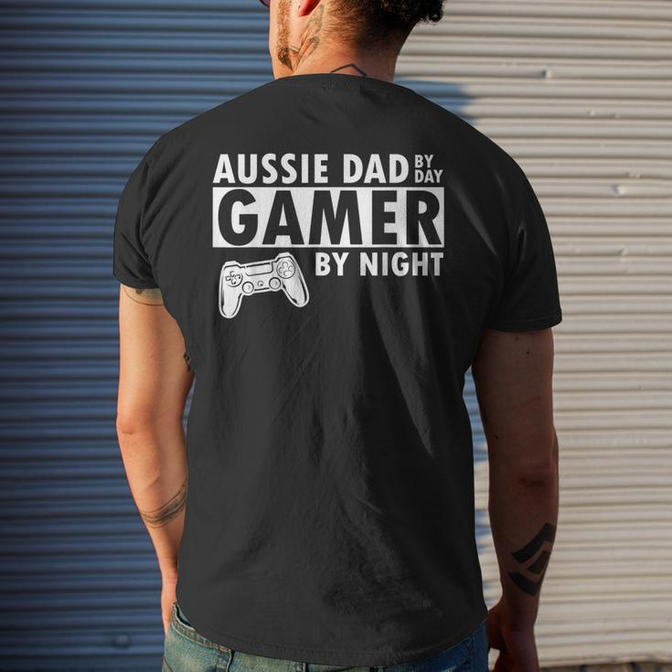 Aussie Dad Cool Australian Shepherd Father Gifts For Dog Dad Mens Back Print T-shirt Gifts for Him